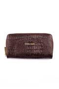 Carteira feminina de couro croco Tinna 10x19cm - Enluaze