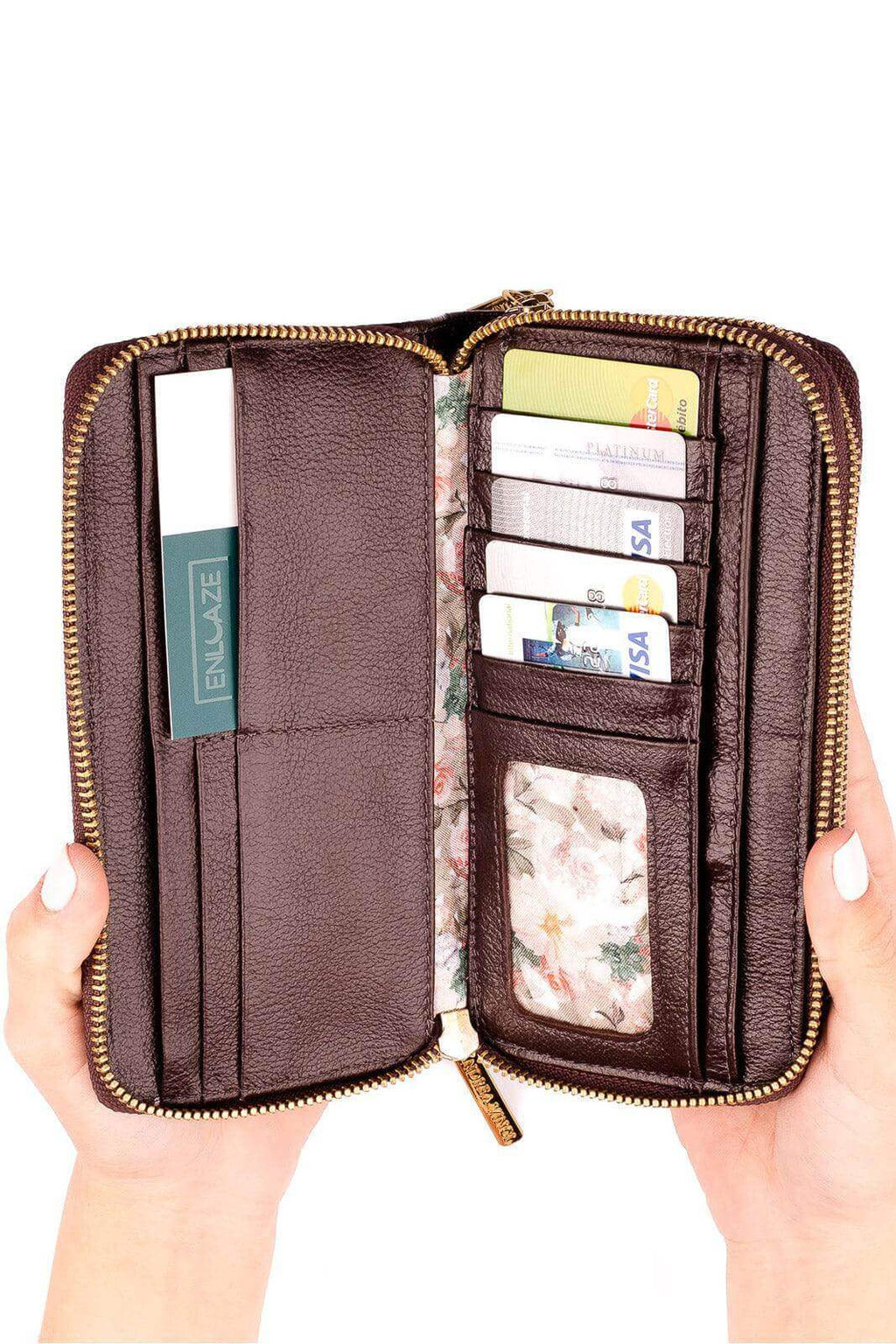 Carteira feminina de couro croco Tinna 10x19cm - Enluaze