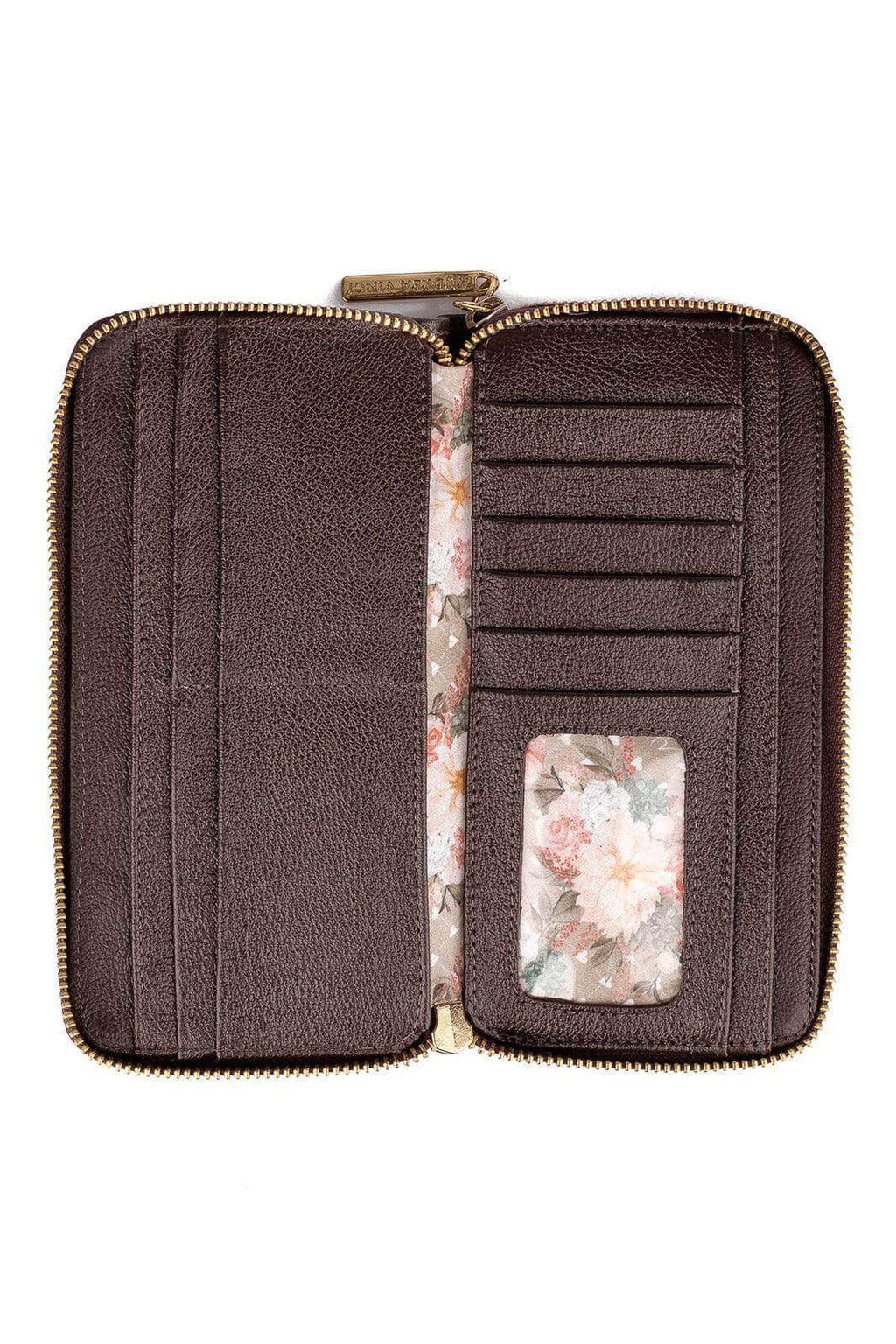 Carteira feminina de couro croco Tinna 10x19cm - Enluaze