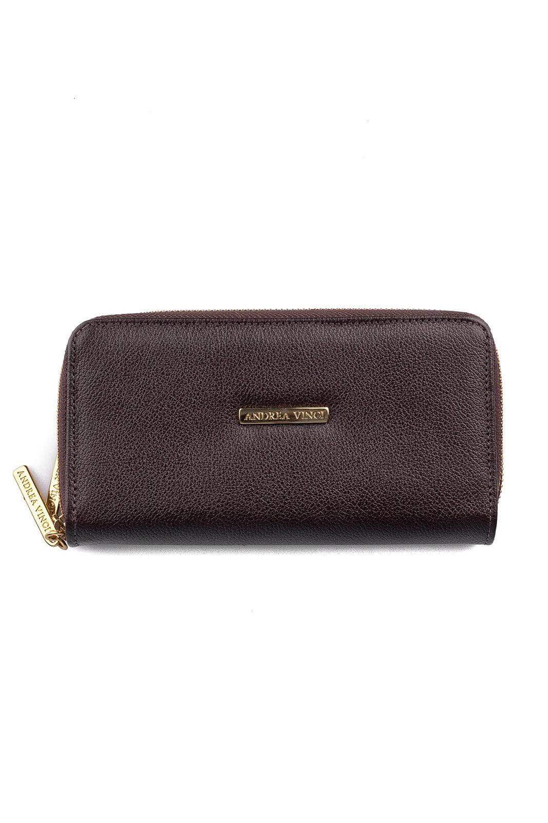 Carteira feminina de couro liso Tinna 10x19cm - Enluaze