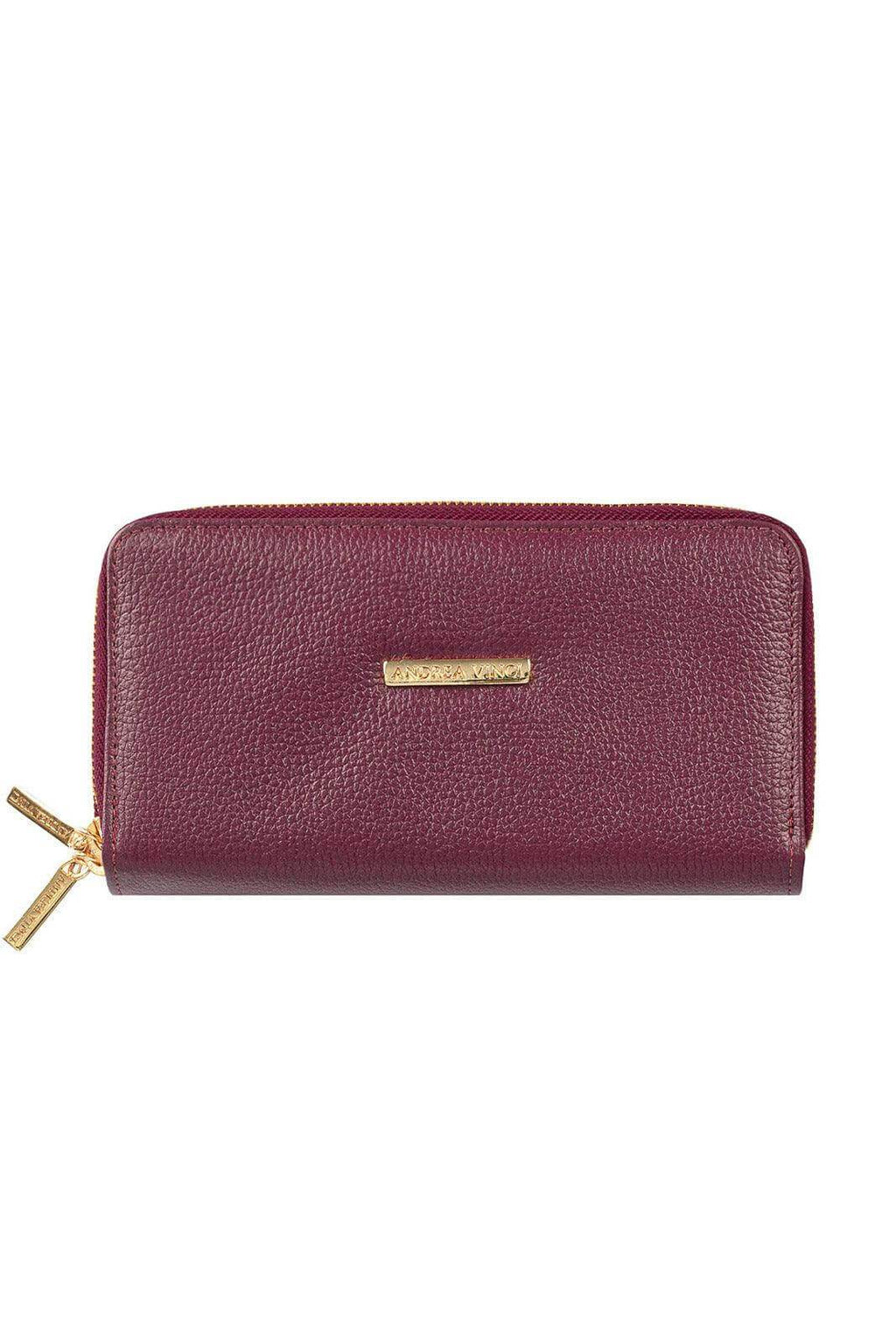 Carteira feminina de couro liso Tinna 10x19cm - Enluaze