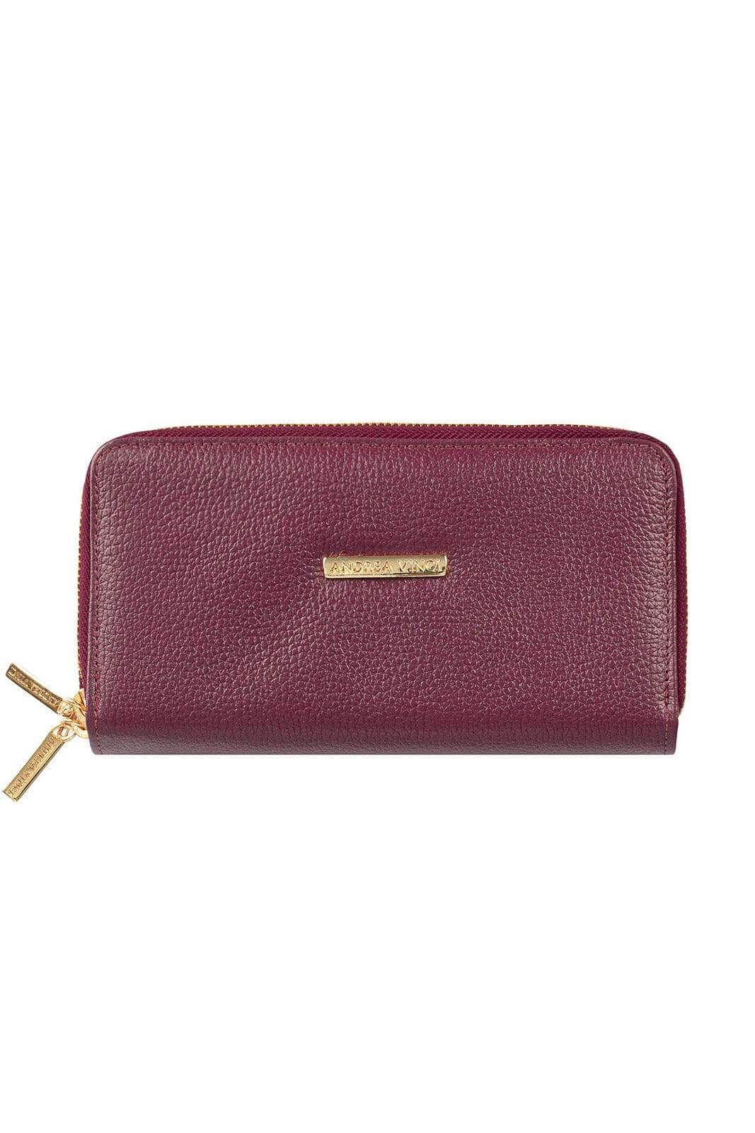 Carteira feminina de couro liso Tinna 10x19cm - Enluaze