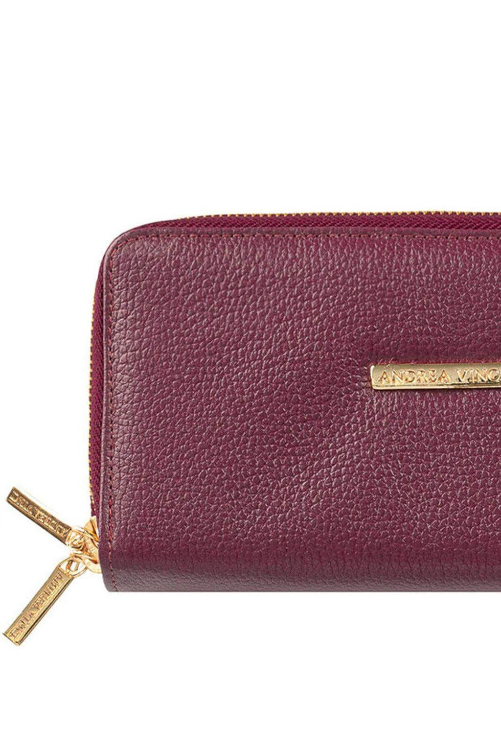 Carteira feminina de couro liso Tinna 10x19cm - Enluaze