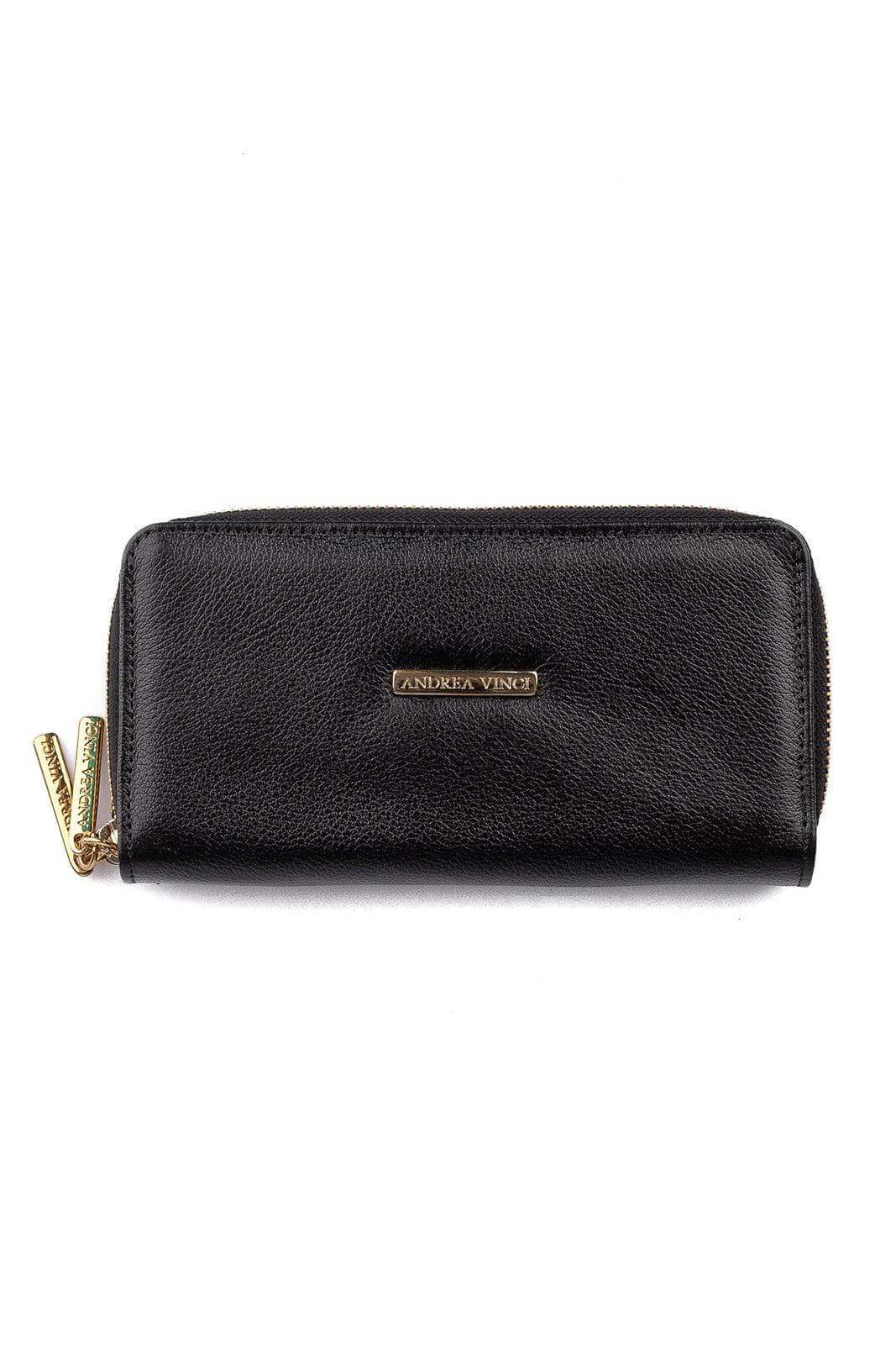 Carteira feminina de couro liso Tinna 10x19cm - Enluaze