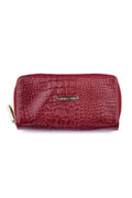 Carteira feminina de couro croco Tinna 10x19cm - Enluaze