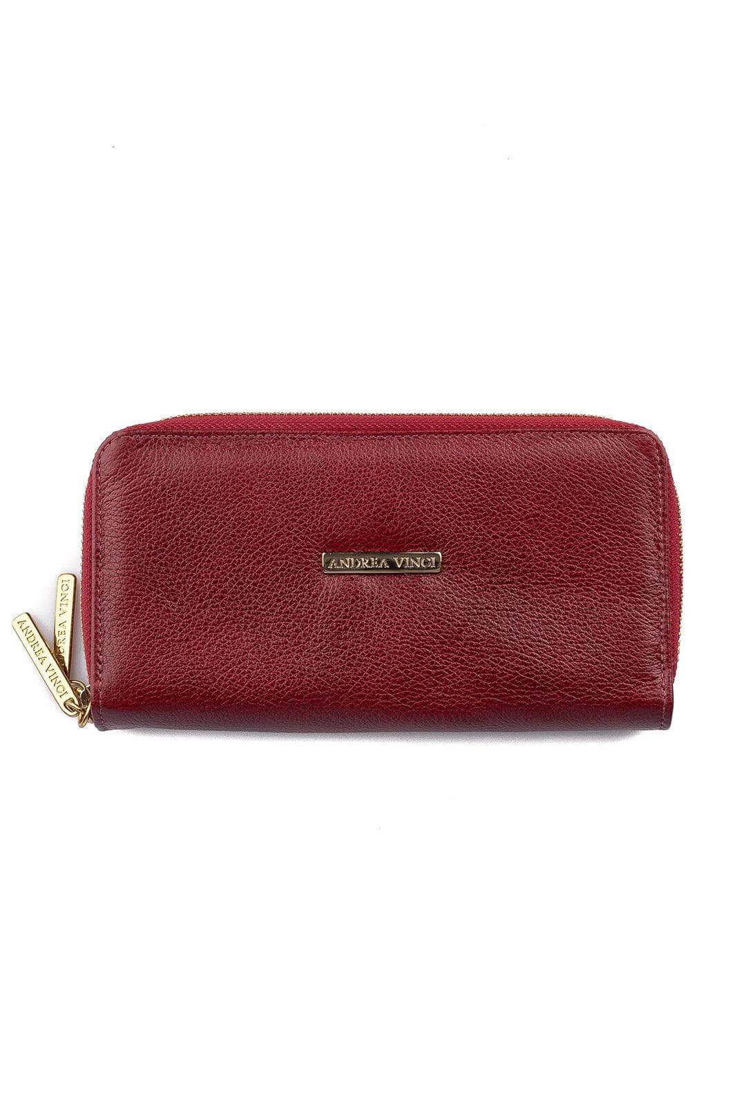 Carteira feminina de couro liso Tinna 10x19cm - Enluaze