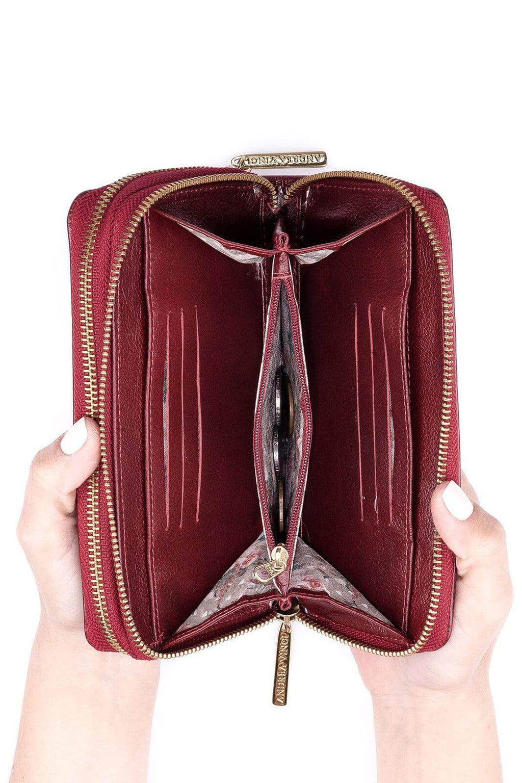 Carteira feminina de couro liso Tinna 10x19cm - Enluaze