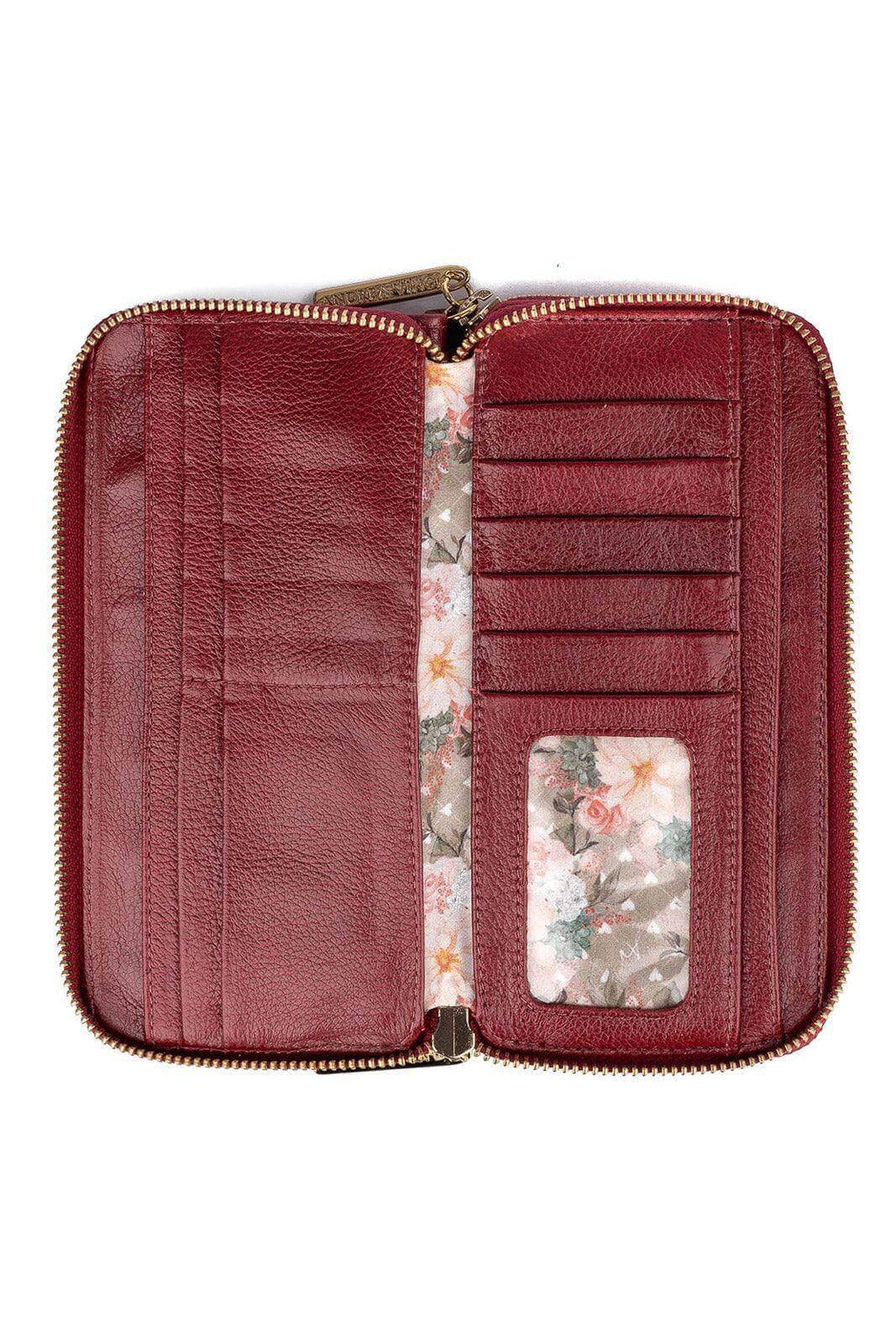 Carteira feminina de couro liso Tinna 10x19cm - Enluaze