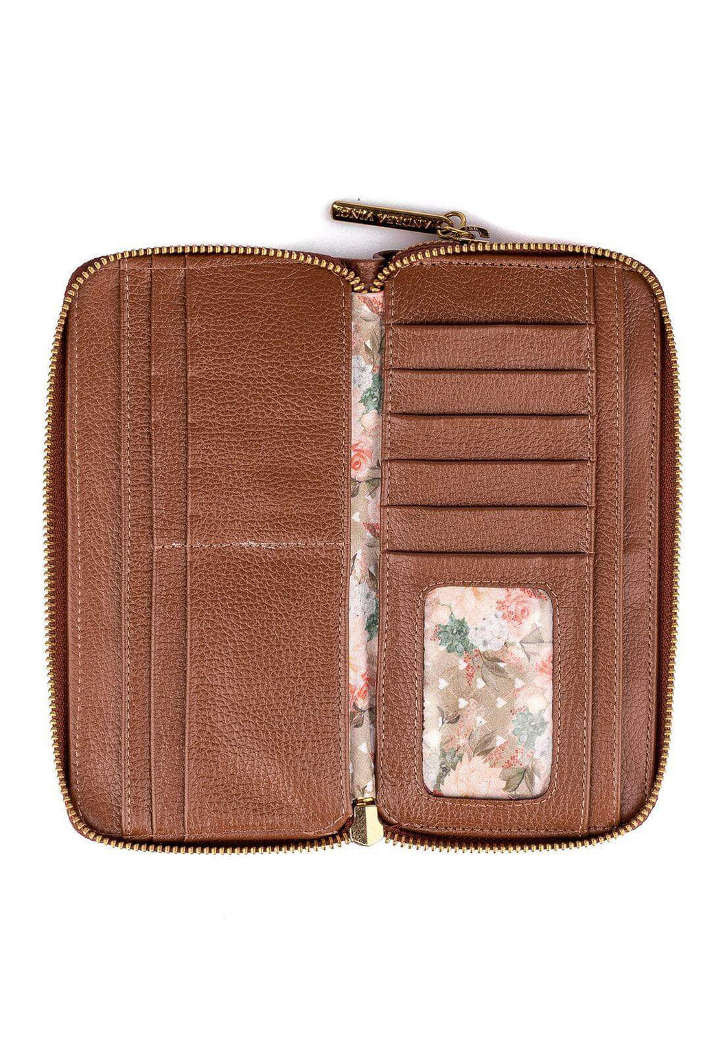 Carteira feminina de couro croco Tinna 10x19cm - Enluaze