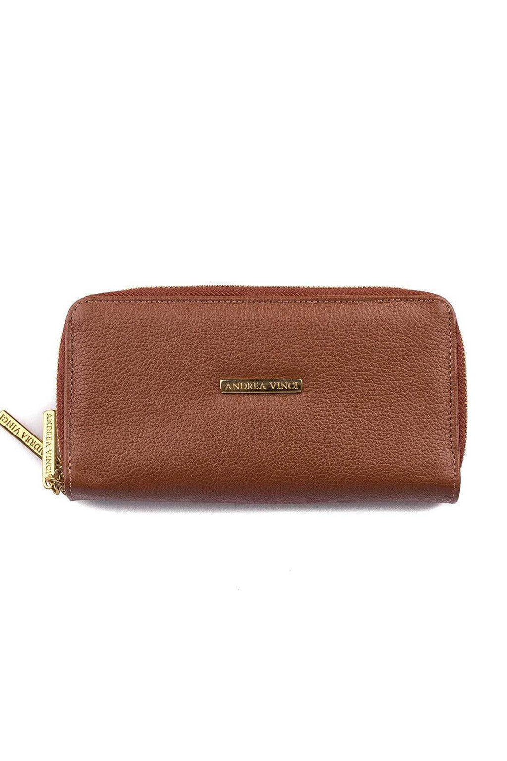 Carteira feminina de couro liso Tinna 10x19cm - Enluaze