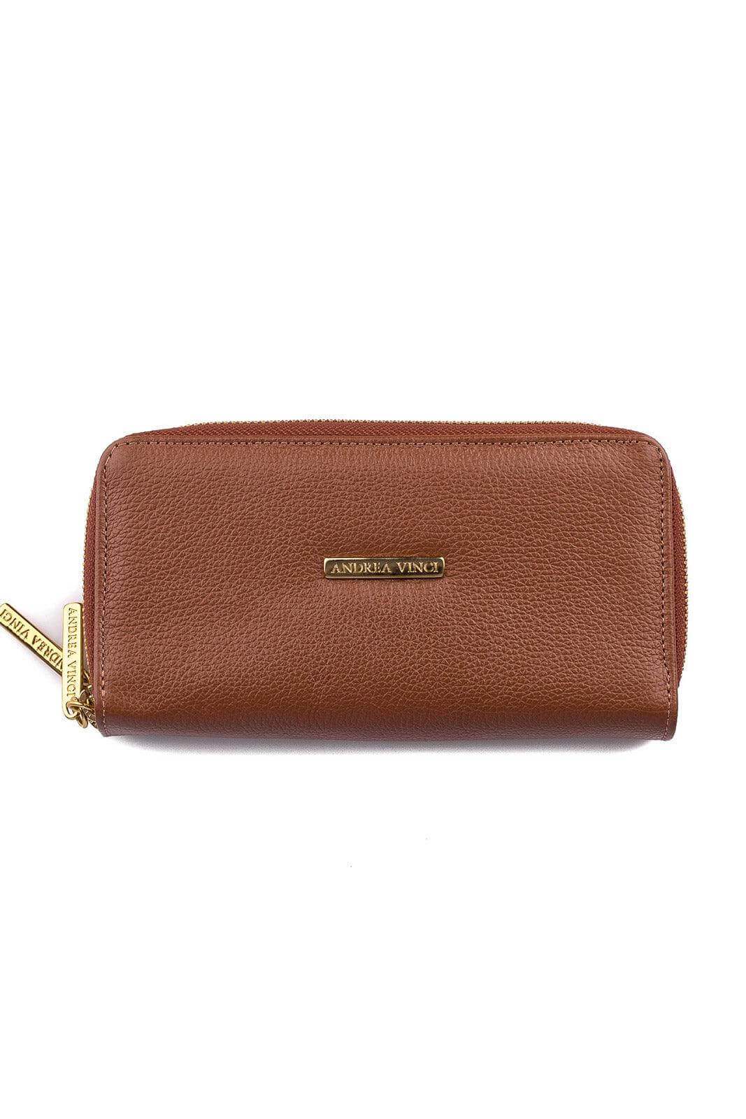 Carteira feminina de couro liso Tinna 10x19cm - Enluaze