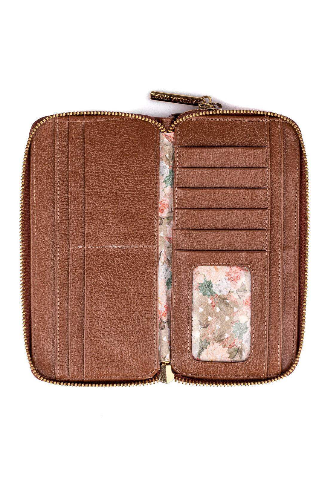 Carteira feminina de couro liso Tinna 10x19cm - Enluaze