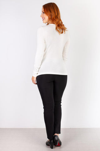 Blusa leve canelada decote V 010530 - Enluaze