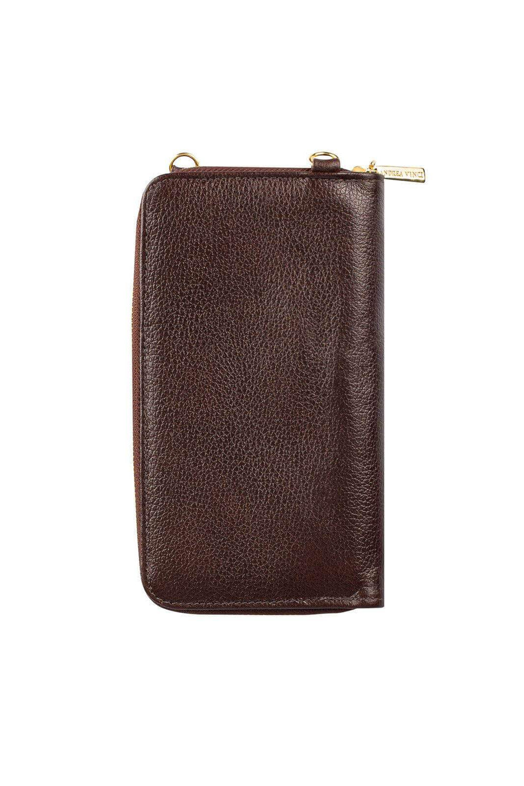 Carteira feminina de couro liso com alça Rafa 19x10,5cm - Enluaze