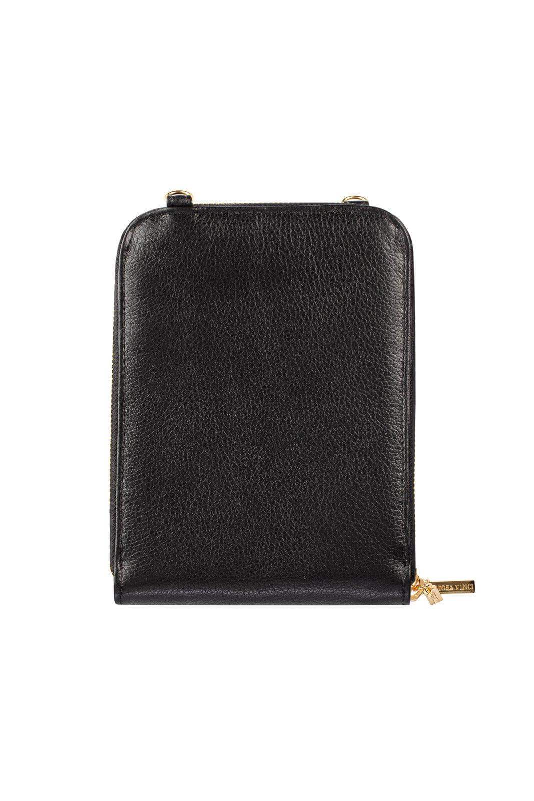 Carteira com alça de couro liso Ingrid 18,5x13,5cm - Enluaze