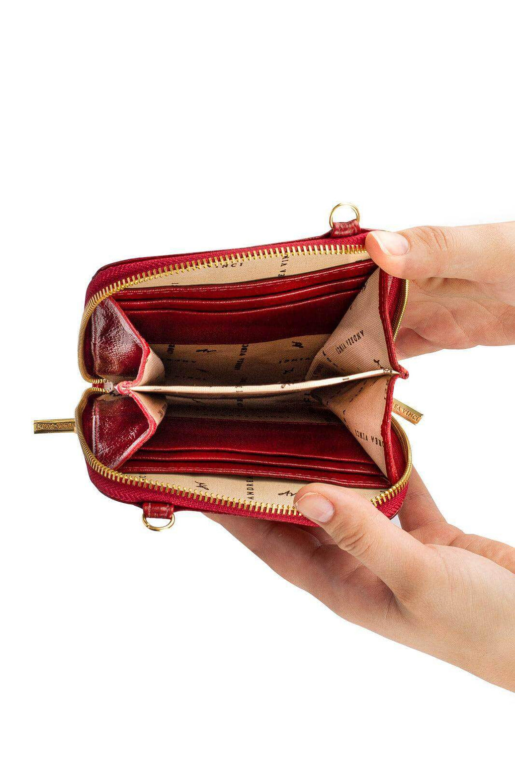 Carteira com alça de couro croco Ingrid 18,5x13,5cm - Enluaze