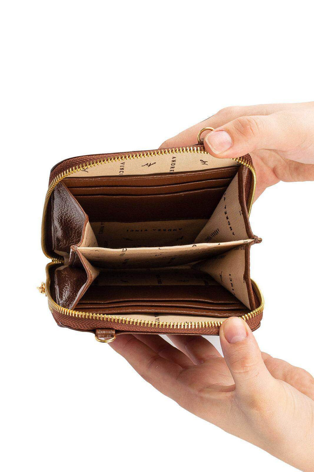 Carteira com alça de couro liso Ingrid 18,5x13,5cm - Enluaze