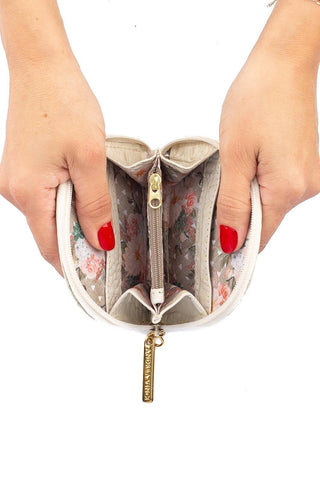 Mini carteira feminina de couro croco Ayla 9x11cm - Enluaze - Bolsas e Mochilas em Couro Legítimo - Andrea Vinci