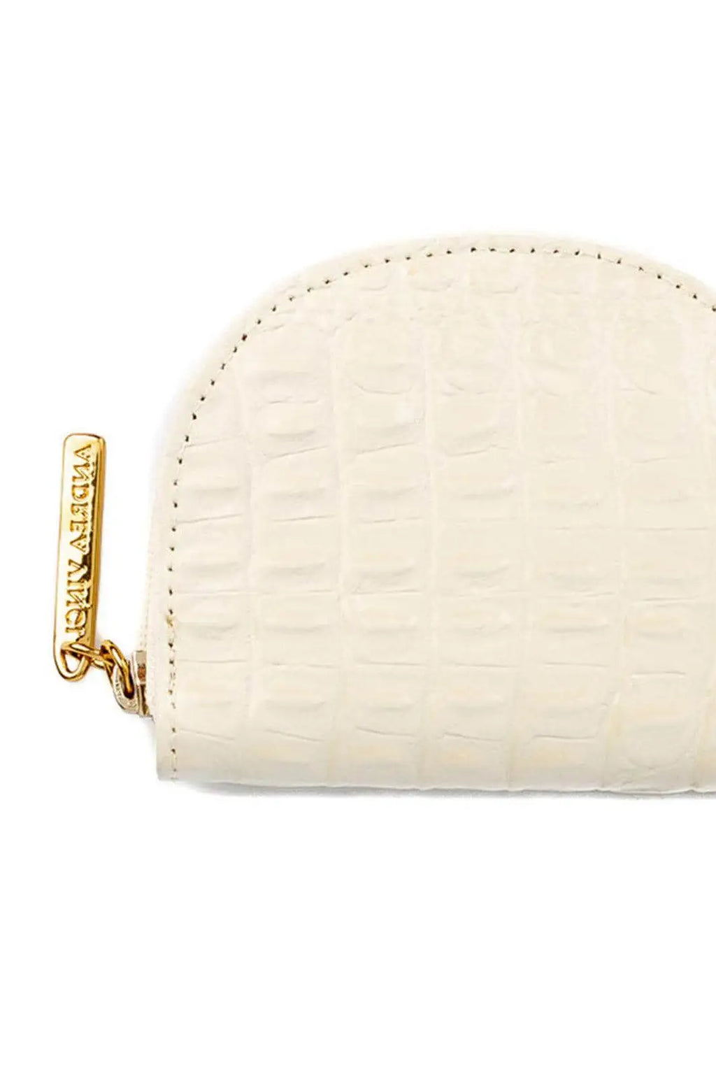 Mini carteira feminina de couro croco Ayla 9x11cm - Enluaze