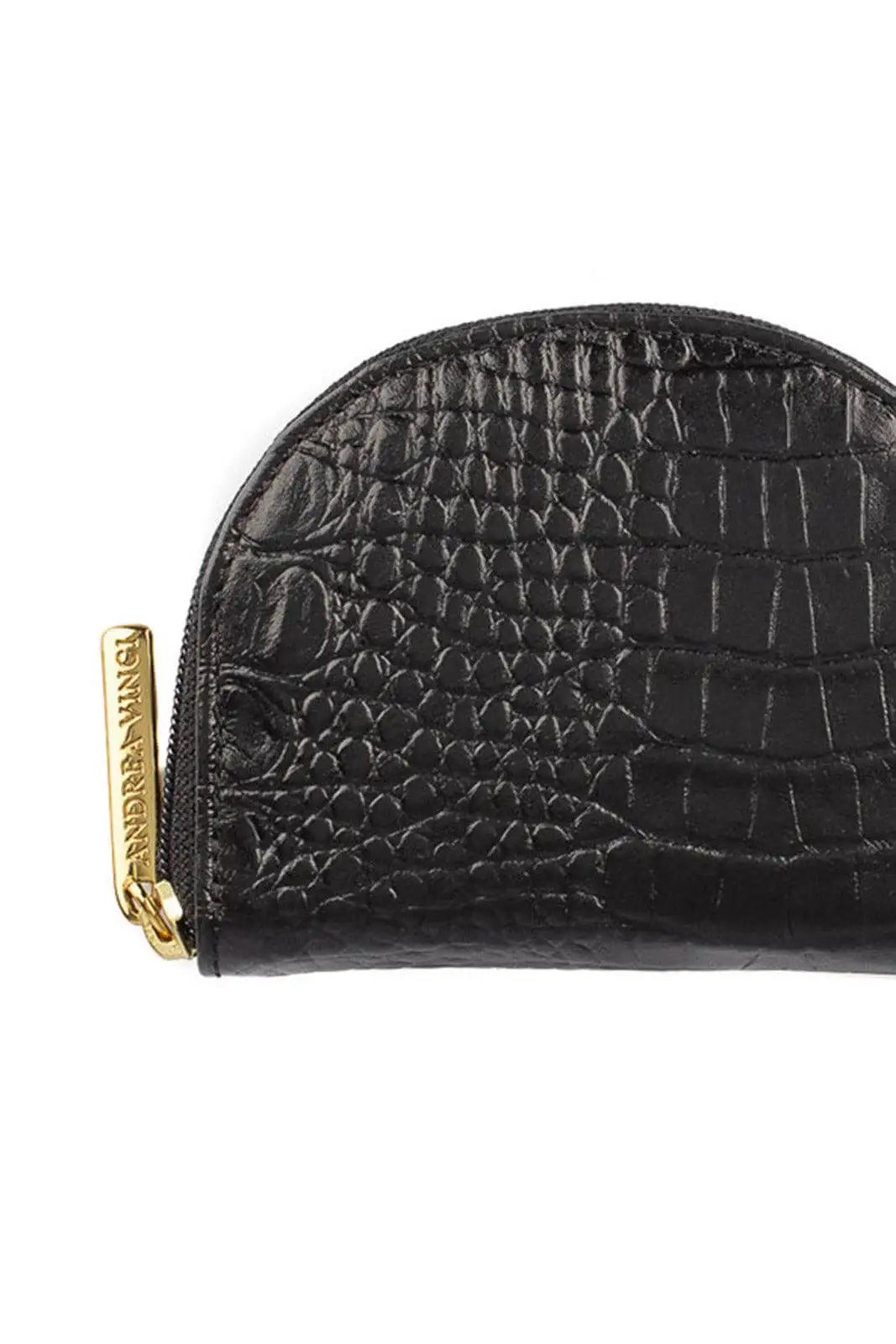 Mini carteira feminina de couro croco Ayla 9x11cm - Enluaze