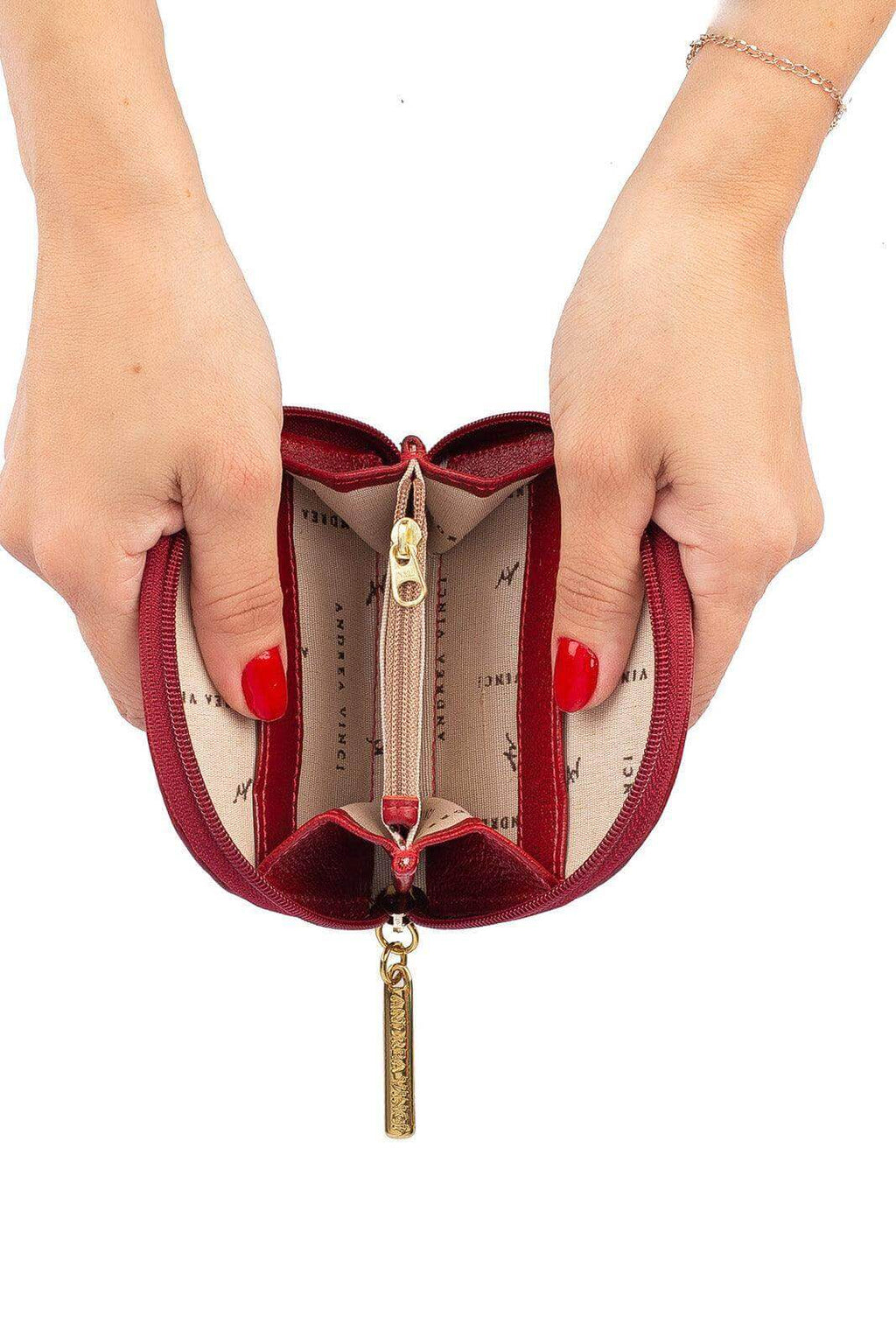 Mini carteira feminina de couro liso Ayla 9x11cm - Enluaze