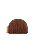 Mini carteira feminina de couro croco Ayla 9x11cm - Enluaze