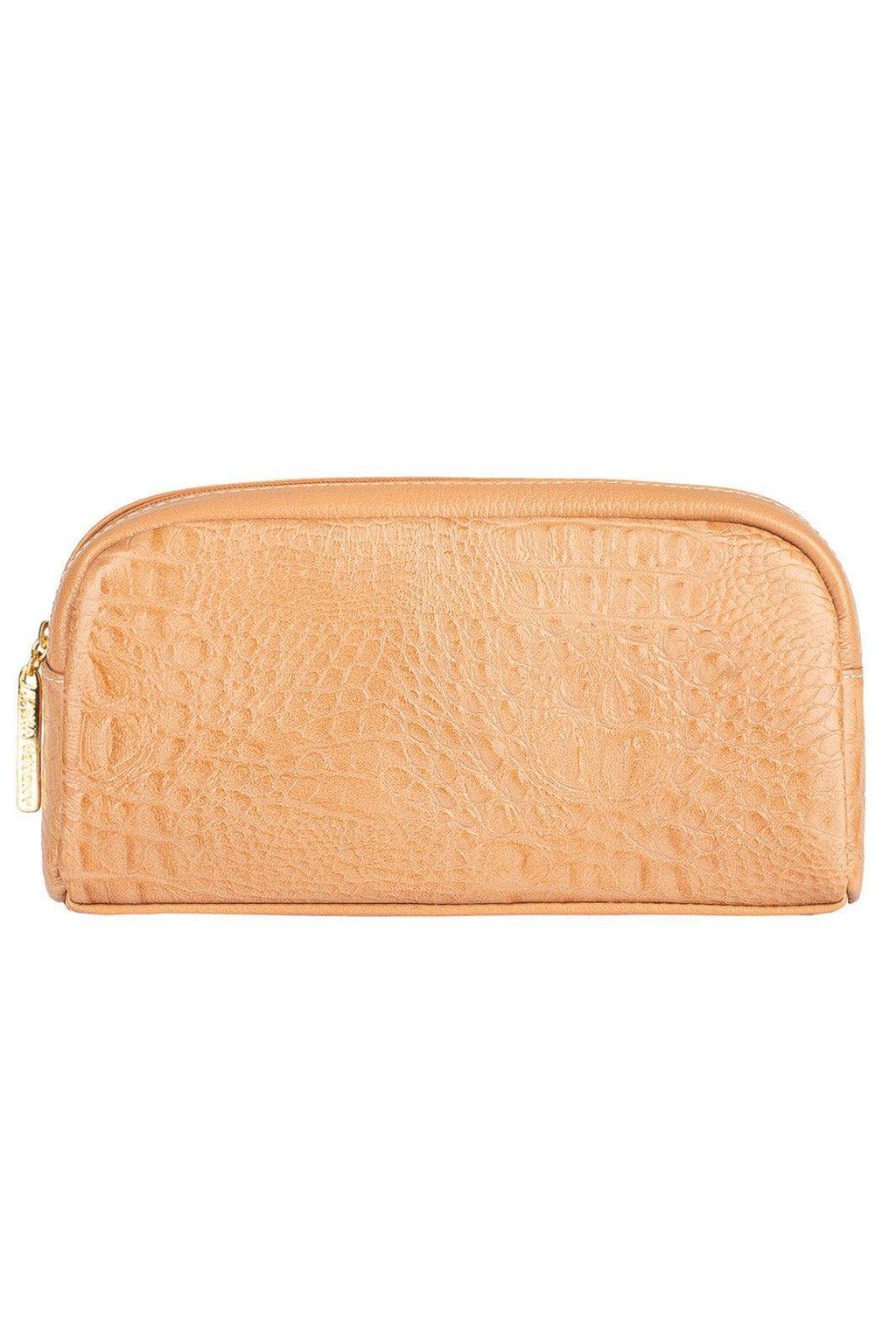 Necessaire de couro croco Adriana 12x23x6cm - Enluaze