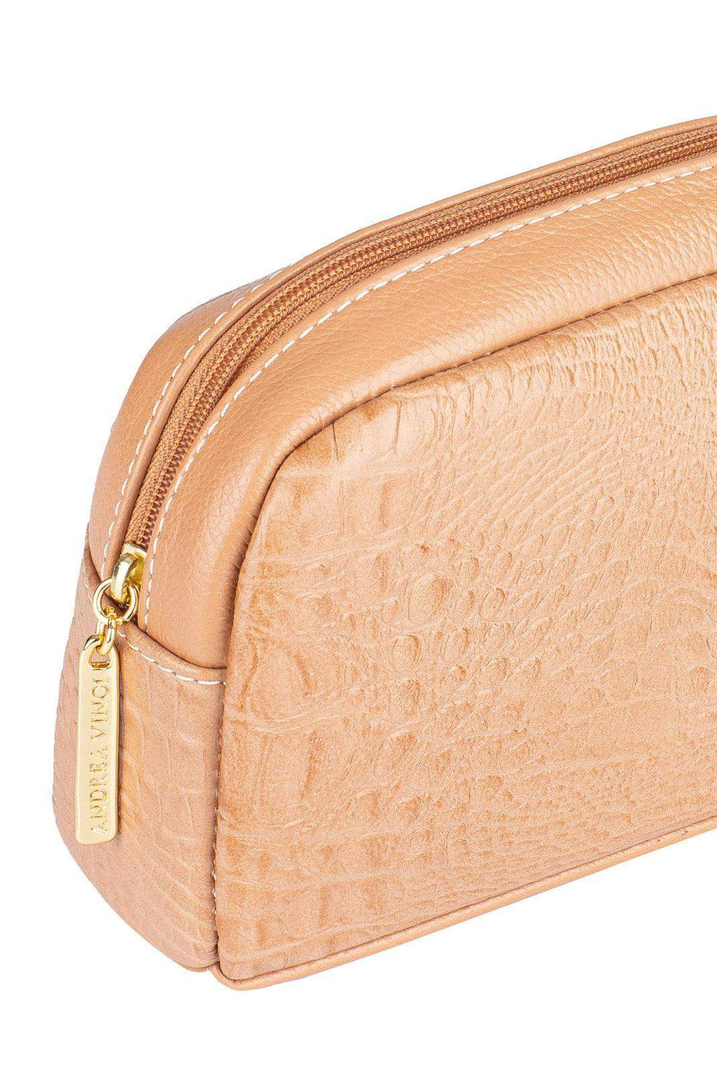 Necessaire de couro croco Adriana 12x23x6cm - Enluaze