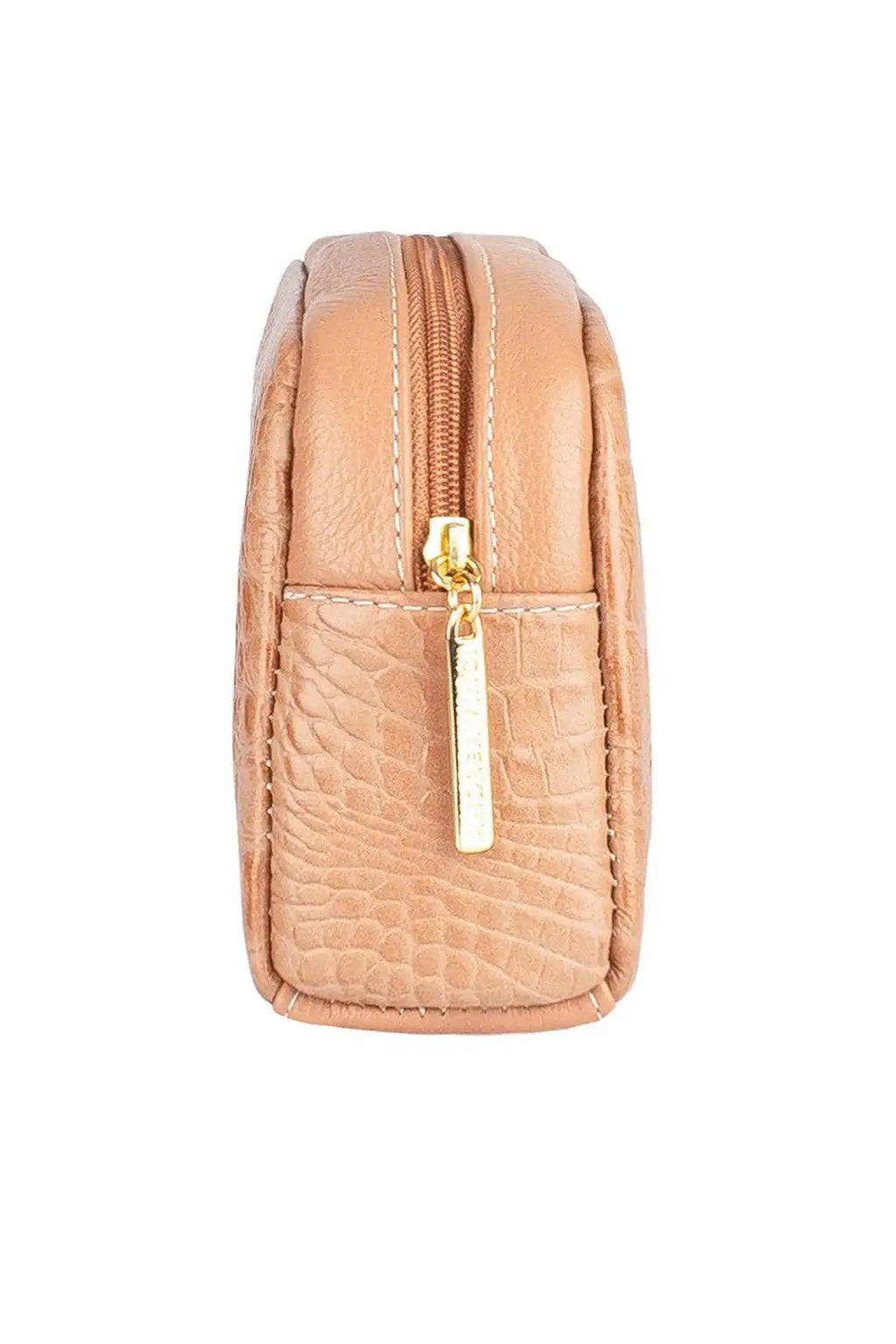 Necessaire de couro croco Adriana 12x23x6cm - Enluaze