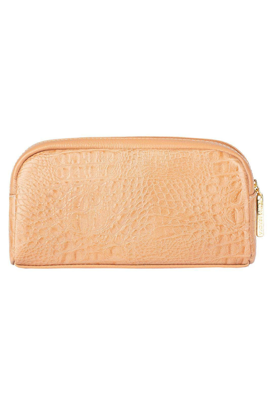 Necessaire de couro croco Adriana 12x23x6cm - Enluaze