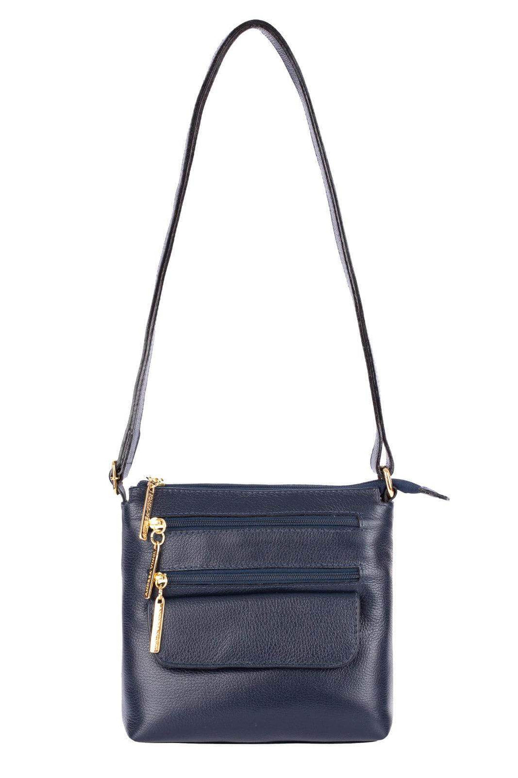 Bolsa transversal de couro liso Maura - Enluaze