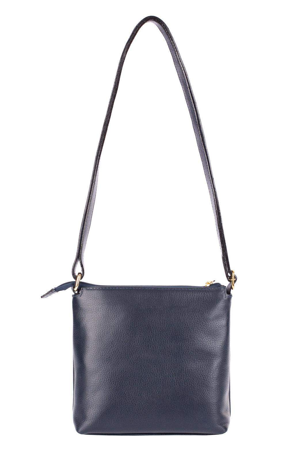 Bolsa transversal de couro liso Maura - Enluaze