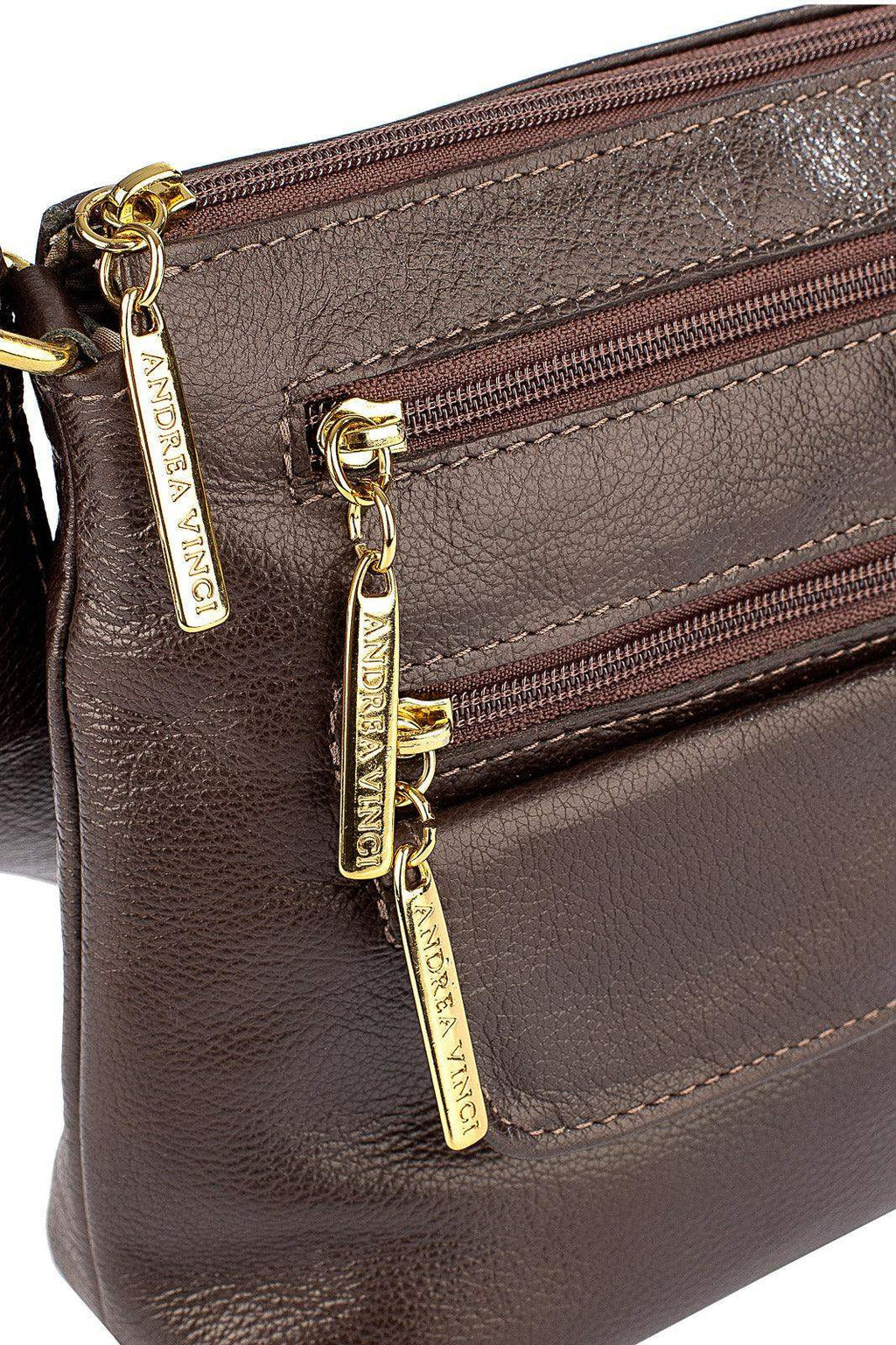 Bolsa transversal de couro liso Maura - Enluaze