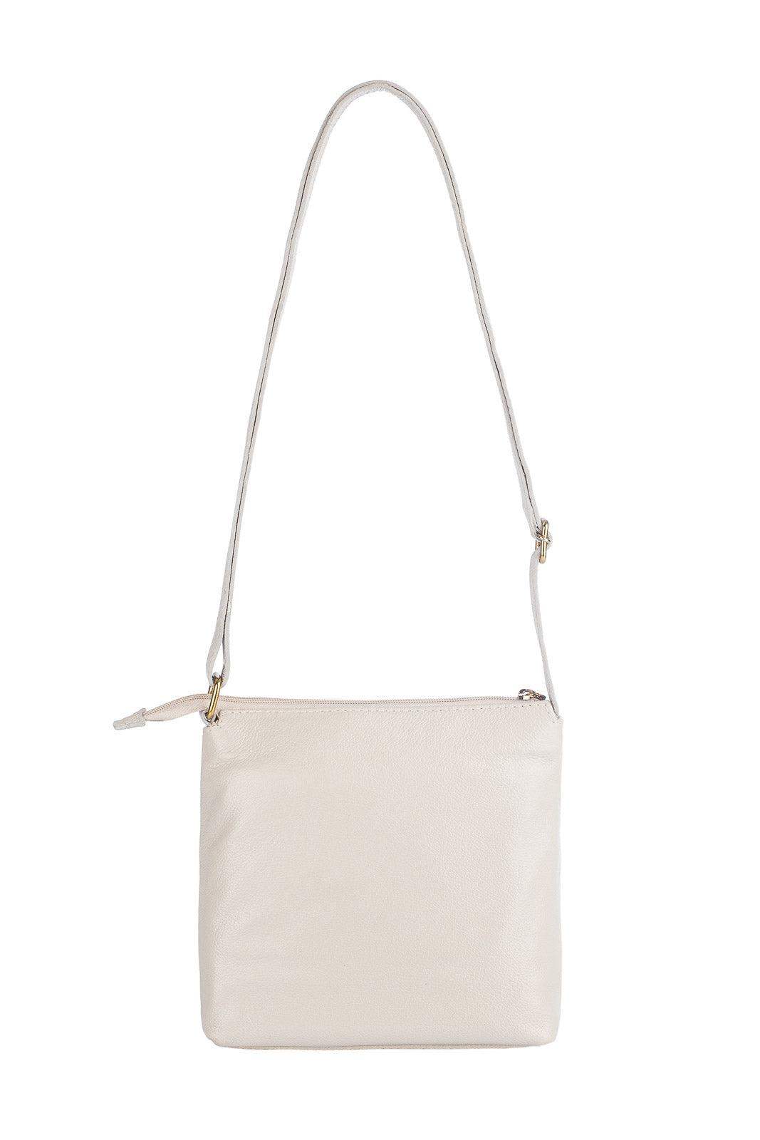 Bolsa transversal de couro liso Maura - Enluaze