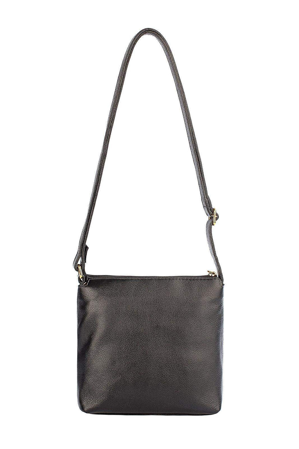 Bolsa transversal de couro liso Maura - Enluaze