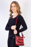 Bolsa transversal de couro croco Maura - Enluaze