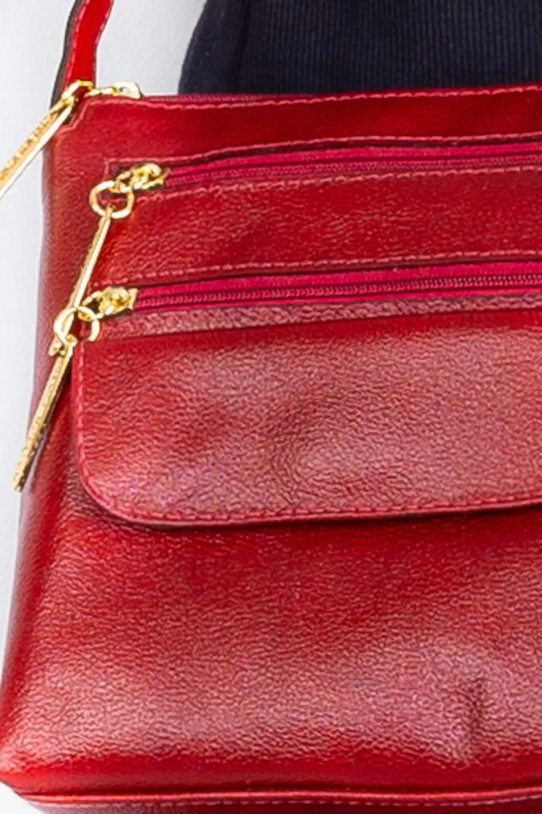 Bolsa transversal de couro liso Maura - Enluaze