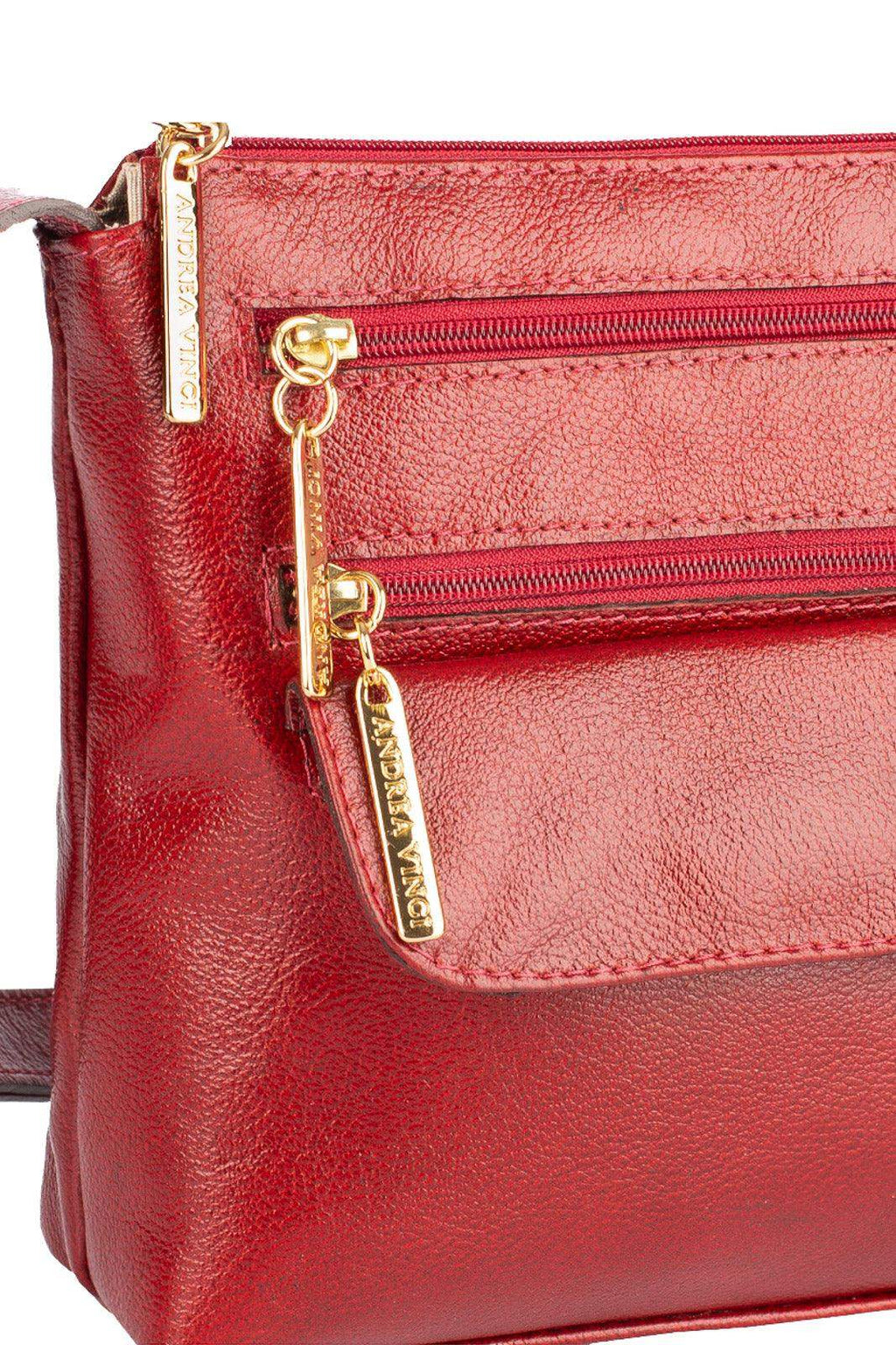 Bolsa transversal de couro liso Maura - Enluaze