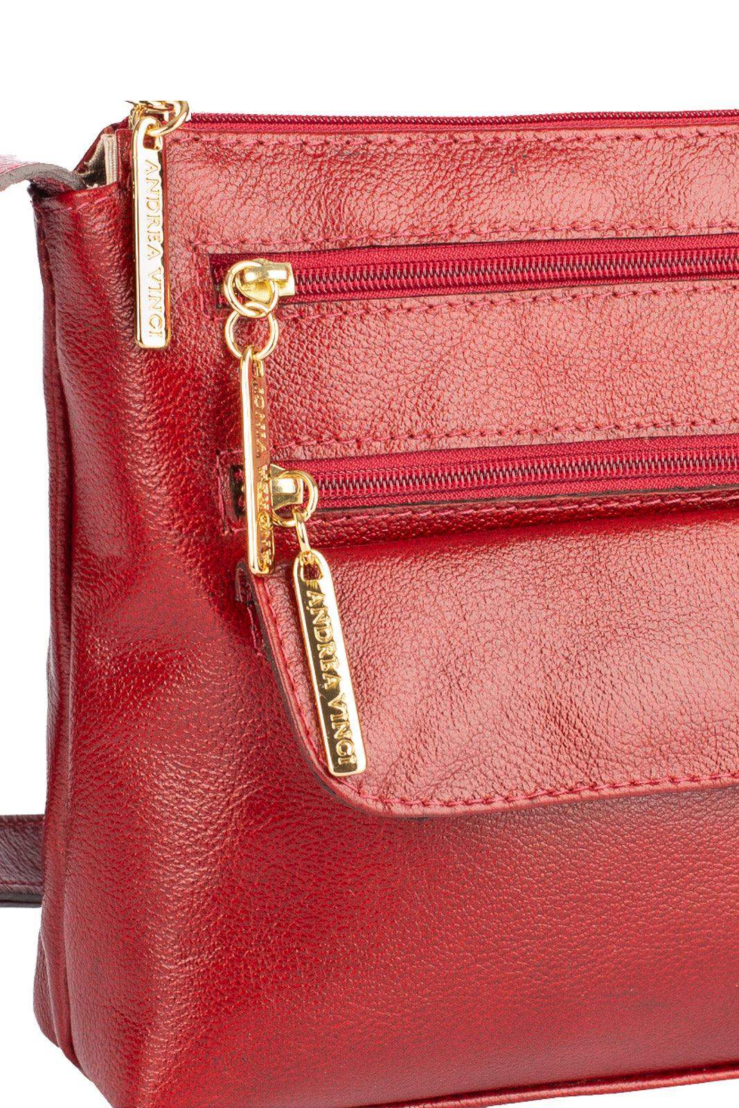 Bolsa transversal de couro liso Maura - Enluaze