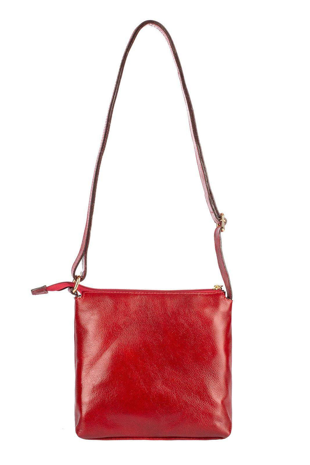 Bolsa transversal de couro liso Maura - Enluaze