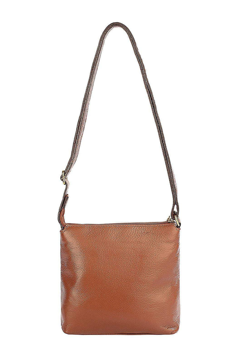 Bolsa transversal de couro liso Maura - Enluaze