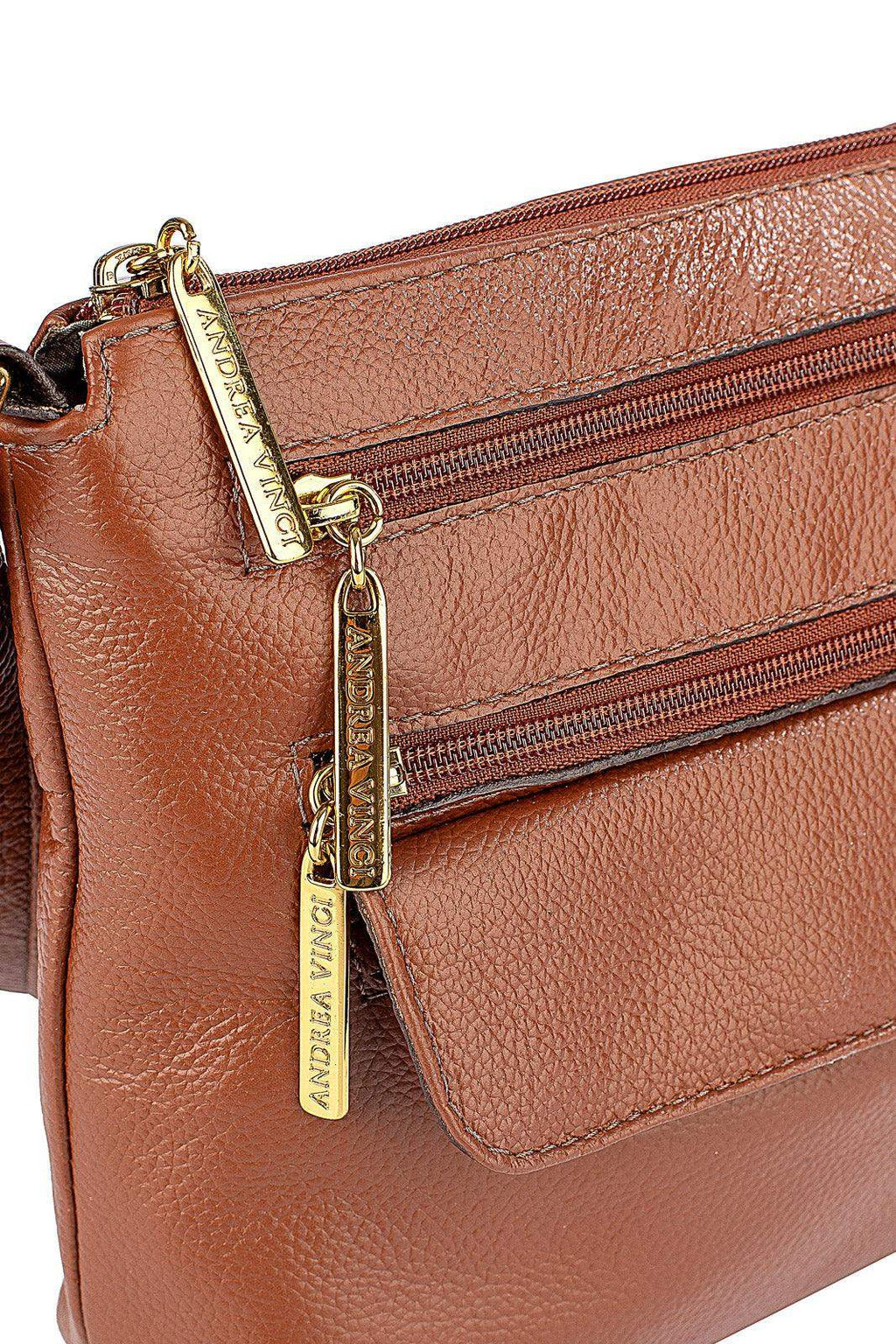 Bolsa transversal de couro liso Maura - Enluaze