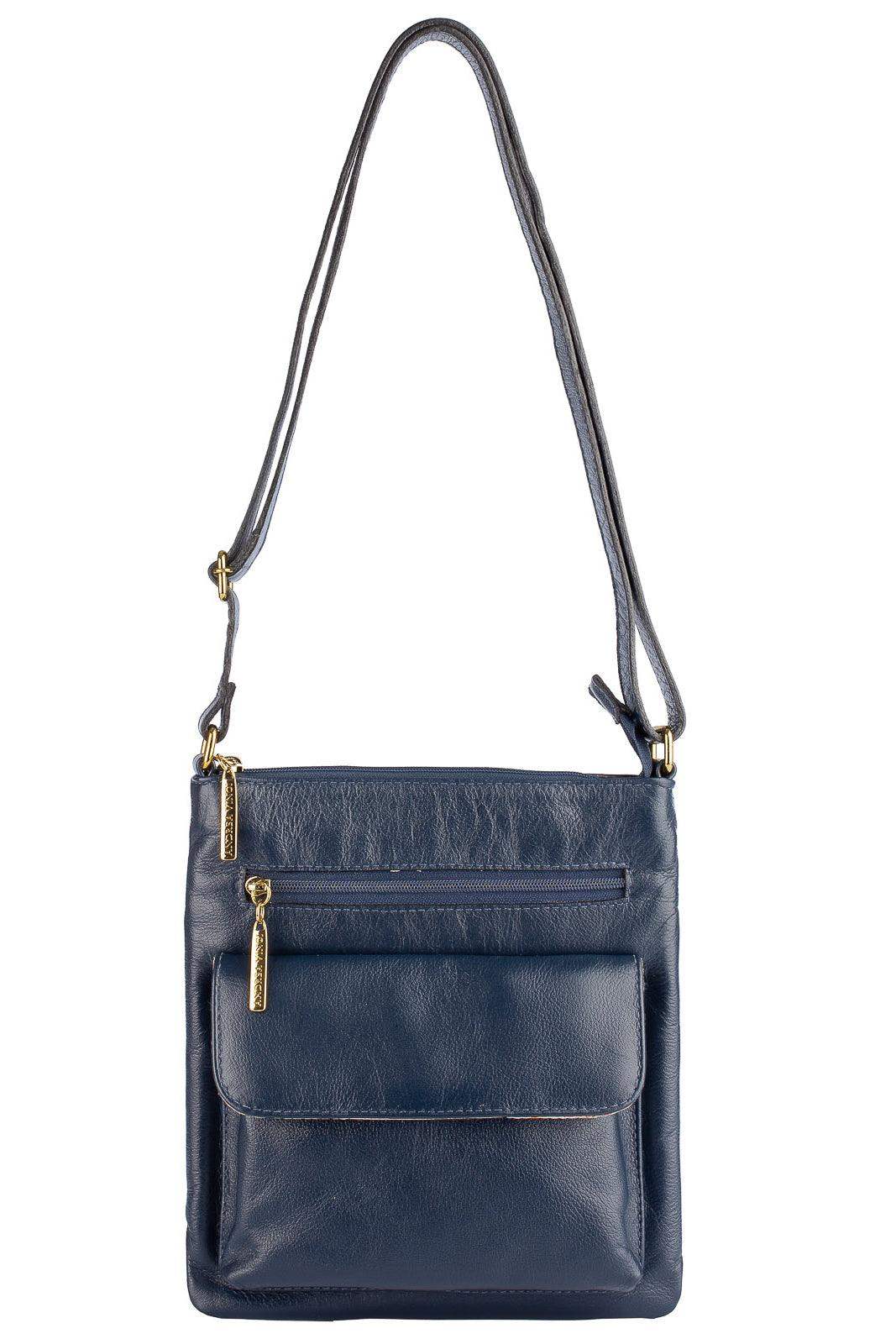 Bolsa pequena transversal de couro liso Alana - Enluaze