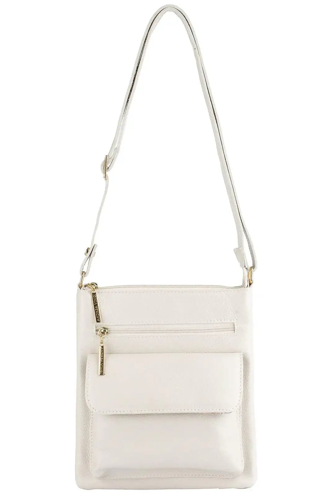 Bolsa pequena transversal de couro liso Alana - Enluaze