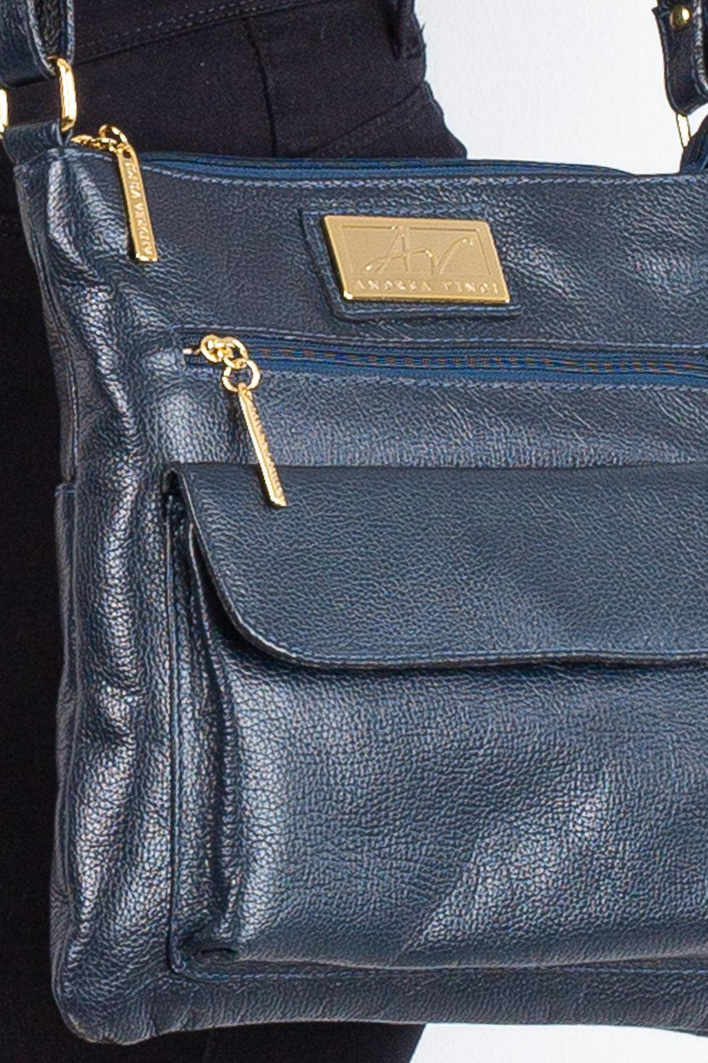 Bolsa transversal de couro liso Karen - Enluaze