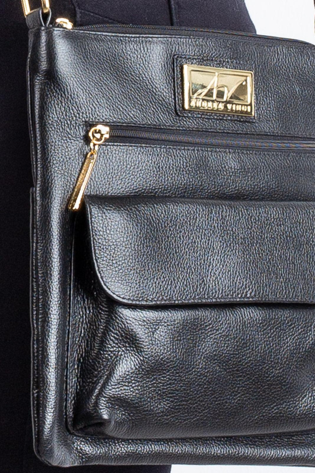 Bolsa transversal de couro liso Karen - Enluaze