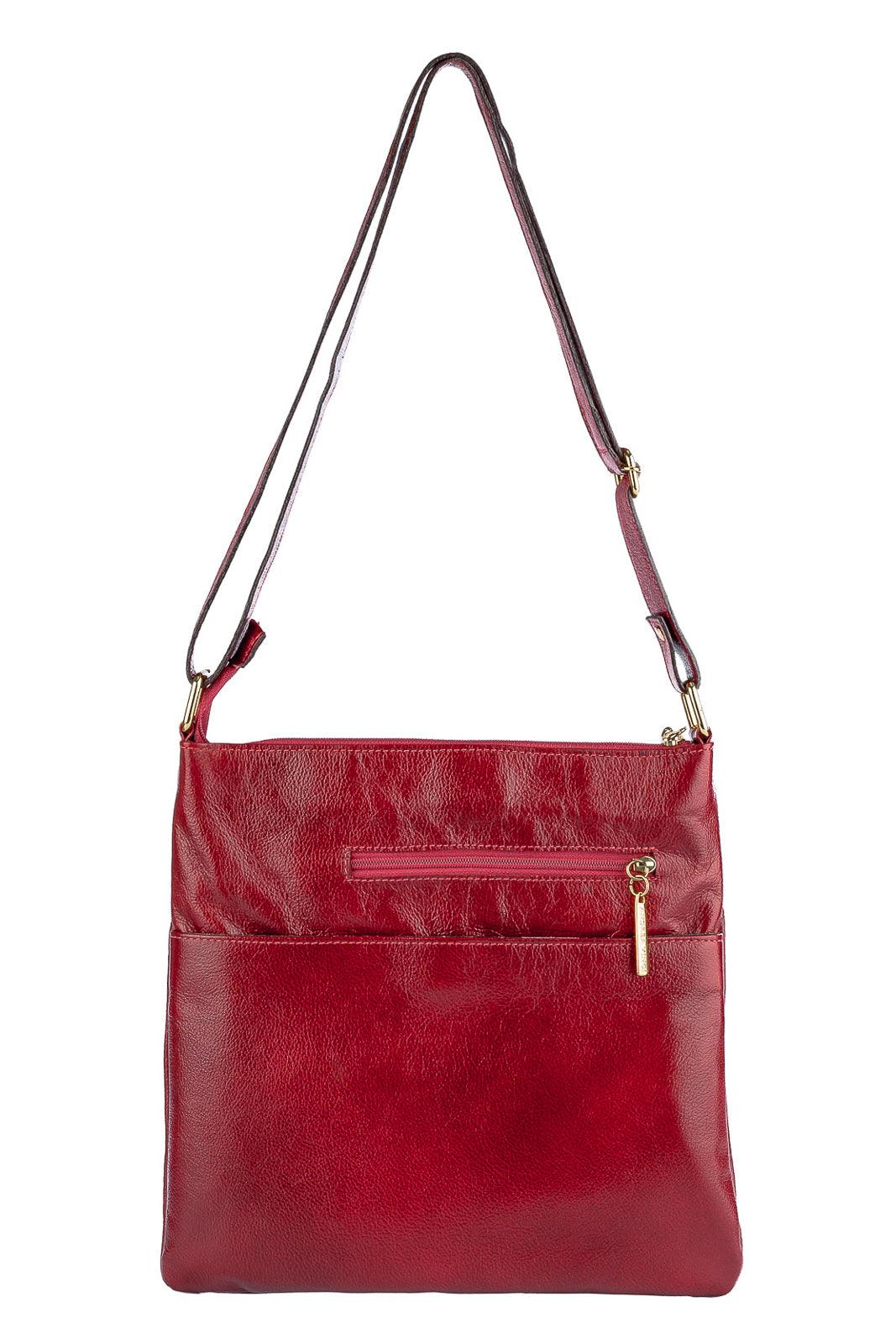 Bolsa transversal de couro liso Karen - Enluaze