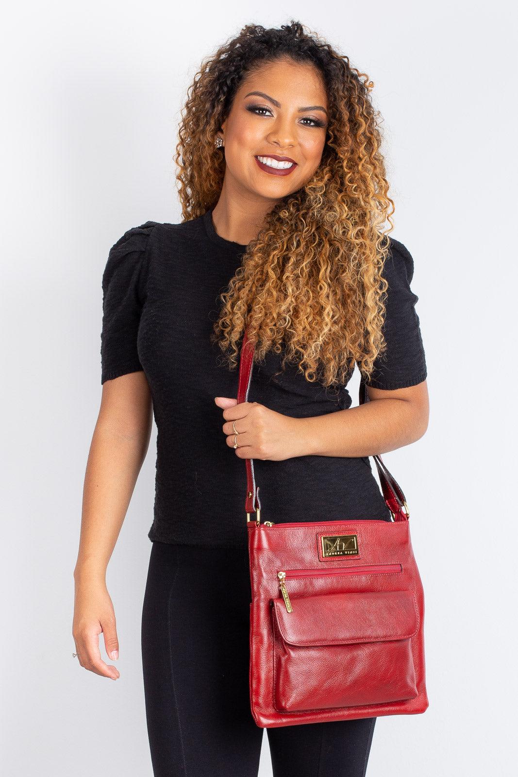 Bolsa transversal de couro liso Karen - Enluaze