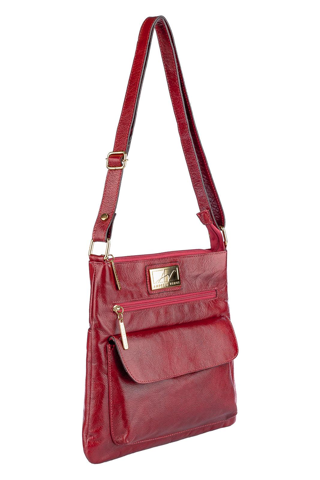 Bolsa transversal de couro liso Karen - Enluaze