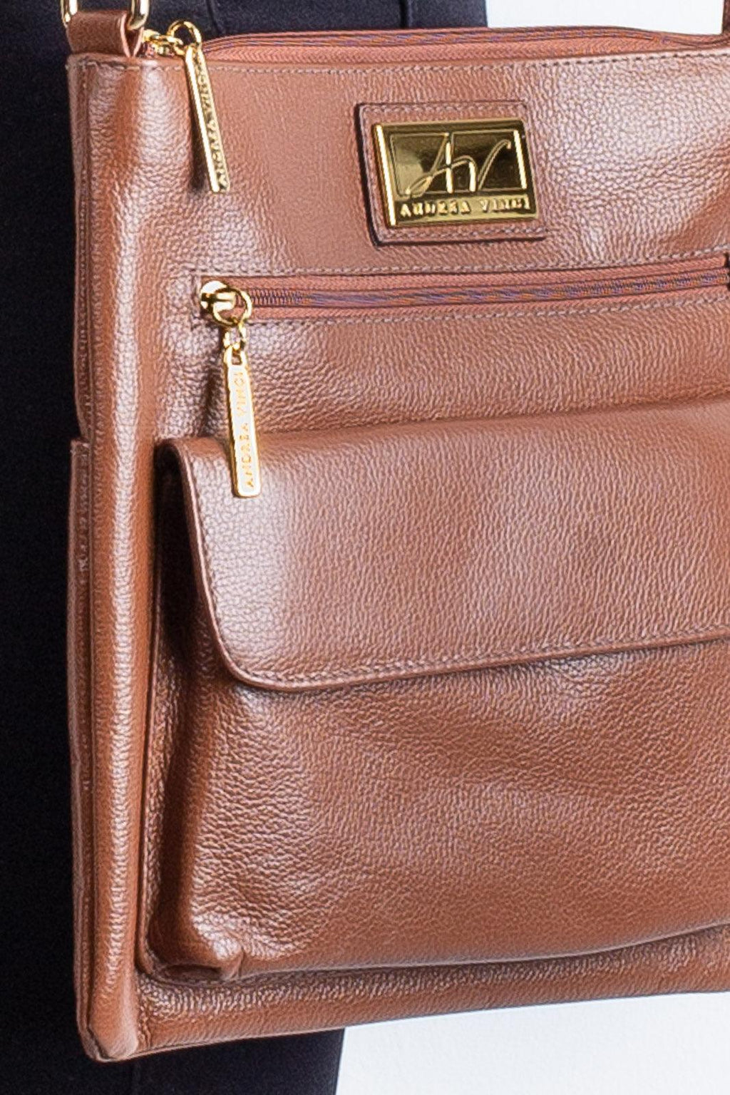 Bolsa transversal de couro liso Karen - Enluaze